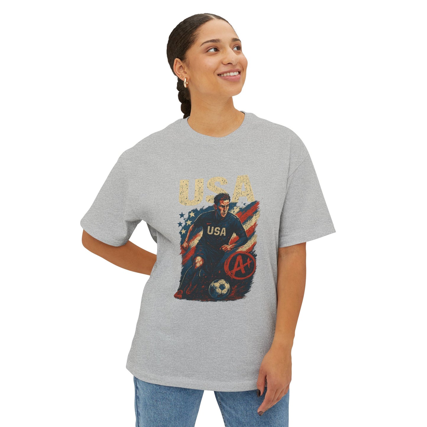 Stars & Strikes USA Soccer Tee – Red, White, and Grit