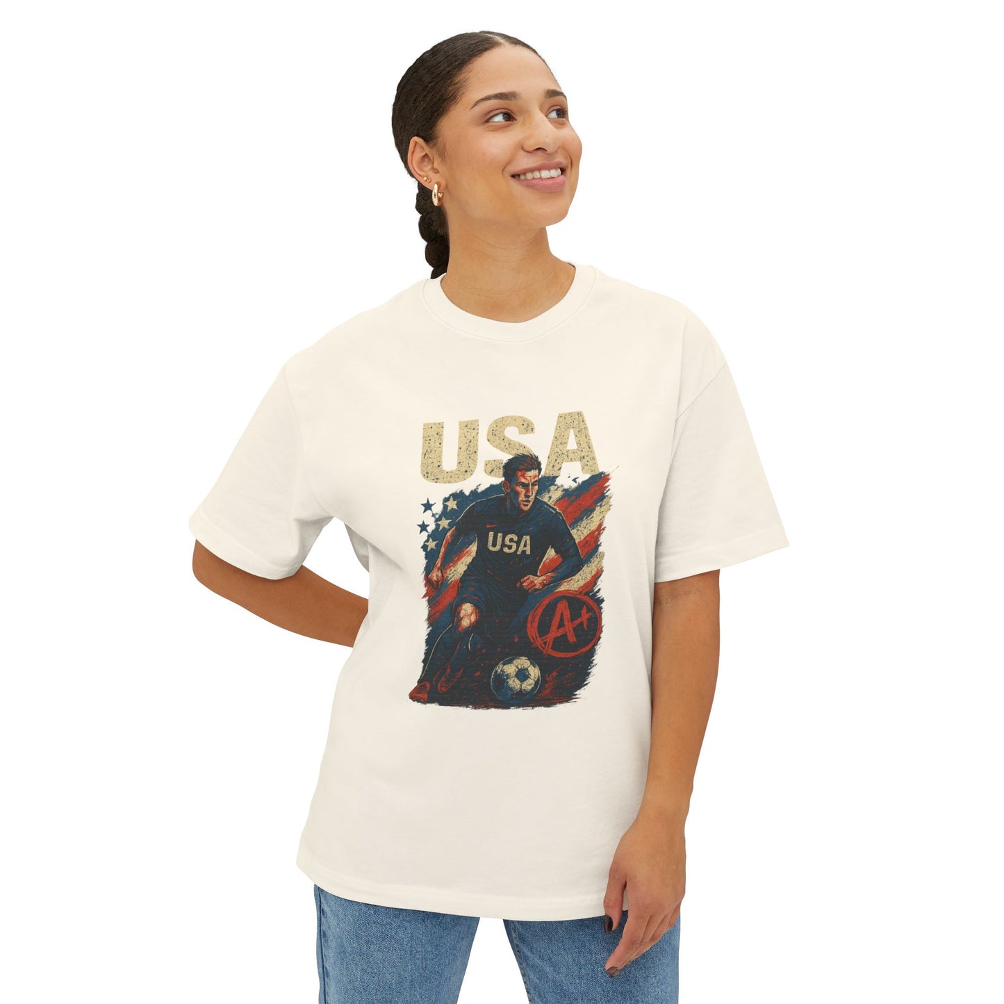 Stars & Strikes USA Soccer Tee – Red, White, and Grit
