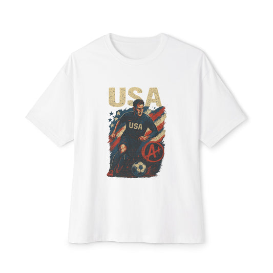 Stars & Strikes USA Soccer Tee – Red, White, and Grit