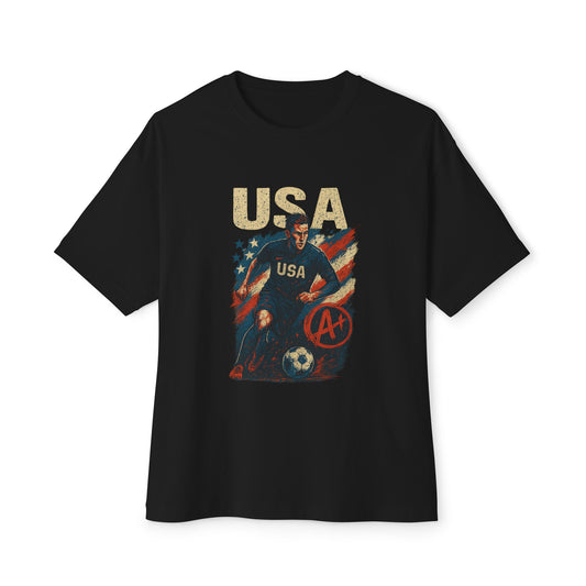 Stars & Strikes USA Soccer Tee – Red, White, and Grit